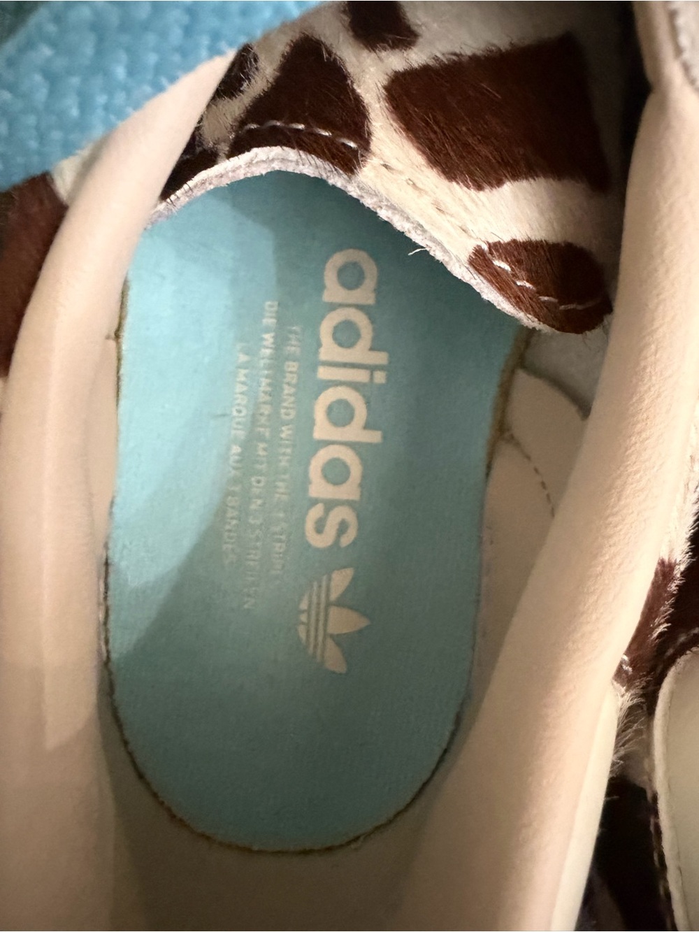 adidas Samba OG Shoes in Brown Giraffe Print pony hair - Picture 6 of 11